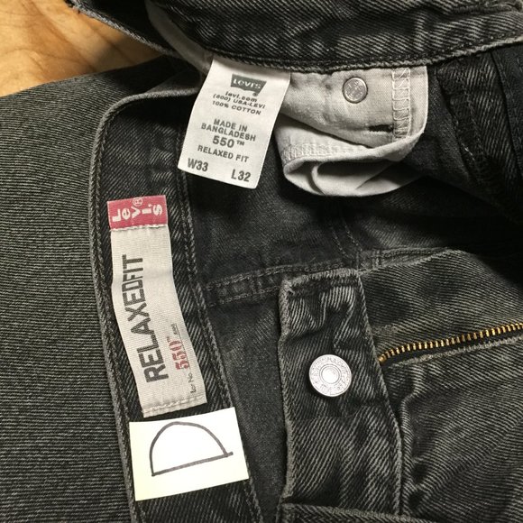 Four Pairs BUNDLE Men’s Levi’s 550 Relaxed Fit Blue Black Jeans 33 x 32 W33 L32 - Picture 9 of 11